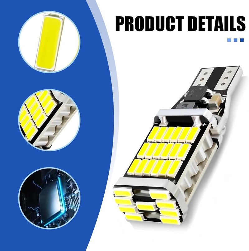 Anyhut 4 PCS 921 LED Reverse Lights, 6500K Super Bright T15 4014 45SMD Bulbs, CANBUS Error-Free 360° Lighting Brake Turn Signal Backup Lights, Universal Fit for Cars Trucks SUVs RVs (White) - Image 4